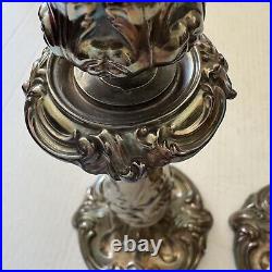 PAIR Reed Barton Silverplate Candlesticks King Francis CANADA Hollowware 10.75