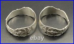 Pair Francis 1st Reed & Barton Sterling Silver Napkin Rings No Monograms