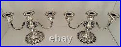 Pair Reed Barton Francis 1 Sterling Convertible Candlesticks 3 Light Candelabra