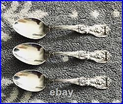 R&B Francis 1 Sterling Demitasse Spoons, Set of 3 (Old & PAT. DATE Marks)