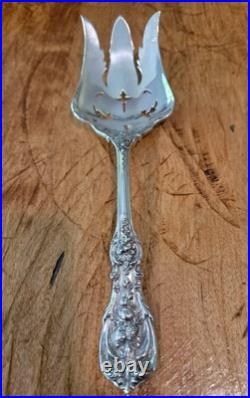 RARE Francis I Reed & Barton Sterling Pierced Salad Serving Fork 9 1/2 Old Mark