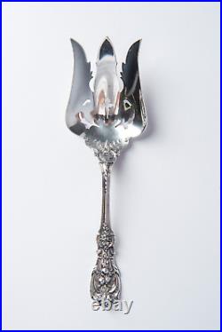 RARE Francis I Reed & Barton Sterling Pierced Salad Serving Fork 9 1/2 Old Mark
