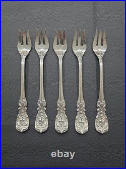 REED AND BARTON Francis I Sterling Silver Cocktail Fork Set Of 5 No Monograms