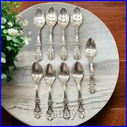 REED & BARTON FRANCIS 1ST STERLING SILVER TESPOON 6 Set Of 9 352gr No Monogram