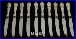REED & BARTON FRANCIS 1st STERLING SILVER (10) 8 7/8 LUNCH KNIVES