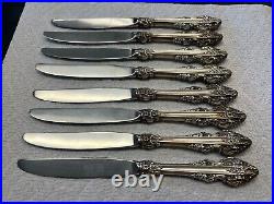 REED BARTON FRANCIS I STERLING FLATWARE DINNER KNIFES-9 3/8 8pcs