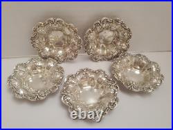 REED & BARTON FRANCIS I x569 STERLING NUT BONE BUTTER DISHES 3 1/4 X 3/4 Lot 5