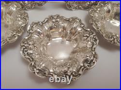 REED & BARTON FRANCIS I x569 STERLING NUT BONE BUTTER DISHES 3 1/4 X 3/4 Lot 5