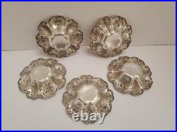REED & BARTON FRANCIS I x569 STERLING NUT BONE BUTTER DISHES 3 1/4 X 3/4 Lot 5