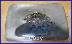 REED&BARTON KING FRANCIS VTG SILVERPLATE BAKE/SERVER BUFFET COVERED DISH WithPYREX