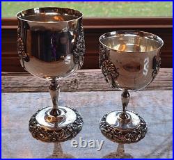 REED & BARTON King Francis Water & Wine Goblet Silver Plate 1659 & 1662 Set