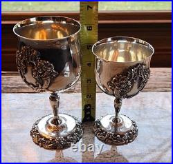 REED & BARTON King Francis Water & Wine Goblet Silver Plate 1659 & 1662 Set