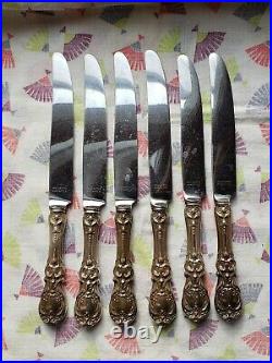 REED & BARTON Sterling Silver FRANCIS I French Knives Lot of 5-Blade Stop 9+