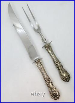 Reed & Barton Carving Set Francis I Large Stainless Blade Roast Sterling Guard