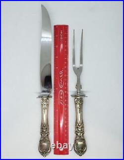 Reed & Barton Carving Set Francis I Large Stainless Blade Roast Sterling Guard