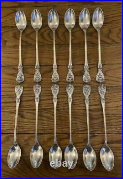 Reed & Barton FRANCIS I 7 5/8 Iced Tea Spoons Set 12 Sterling Silver L Mono