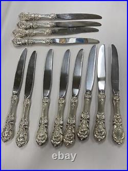 Reed & Barton Francis 1st Sterling Silver Dinner Knife Set (12) 9knives