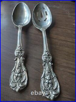 Reed & Barton Francis I Pair of Hostess Spoons 1 Pierced Old Marks NO MONO