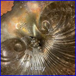 Reed & Barton Francis I Silver Large Clam Shell Dish 1936 fancy feet Oysters