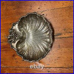 Reed & Barton Francis I Silver Large Clam Shell Dish 1936 fancy feet Oysters