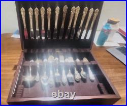 Reed & Barton Francis I Silverplate 69pc Flatware Set for 12 in Wood Chest