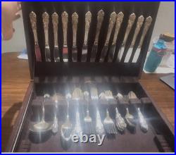 Reed & Barton Francis I Silverplate 69pc Flatware Set for 12 in Wood Chest