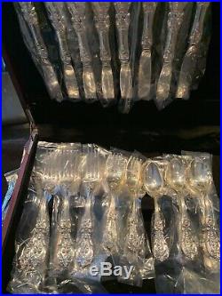 Reed Barton Francis I Sterling Flatware Set For 8 Polished With Box