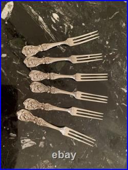 Reed & Barton Francis I Sterling Silver 6 Strawberry Fork Flatware Set