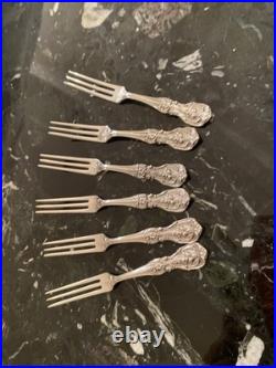 Reed & Barton Francis I Sterling Silver 6 Strawberry Fork Flatware Set