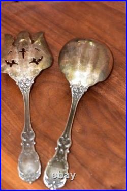 Reed & Barton Francis I Sterling Silver 9 1/2 Salad Serving Spoon & Fork Set