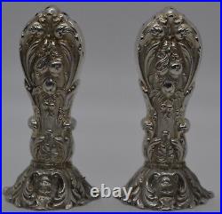 Reed & Barton Francis I Sterling Silver Handle Style Salt & Pepper Shakers X569