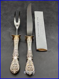 Reed & Barton Francis I Sterling Silver Large Steak Carving Knife Set No Mono