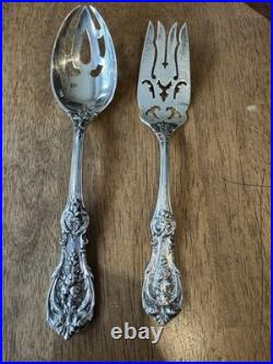 Reed & Barton Francis I Sterling Silver Pierced Serving Spoon & Fork Set
