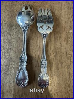 Reed & Barton Francis I Sterling Silver Pierced Serving Spoon & Fork Set