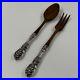 Reed & Barton Francis I Sterling Silver & Wooden Salad Serving Fork & Spoon Set