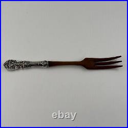 Reed & Barton Francis I Sterling Silver & Wooden Salad Serving Fork & Spoon Set