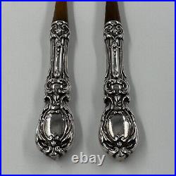 Reed & Barton Francis I Sterling Silver & Wooden Salad Serving Fork & Spoon Set