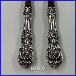 Reed & Barton Francis I Sterling Silver & Wooden Salad Serving Fork & Spoon Set