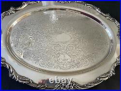 Reed & Barton KING FRANCIS #1665 Silverplate 25 x 16-3/4 Handled Serving TRAY
