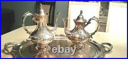 Reed & Barton KING FRANCIS Gorgeous Silverplate Coffee/Tea Pot Set 5 pieces