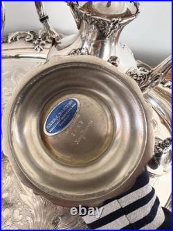 Reed & Barton KING FRANCIS Silverplate Coffee/Tea Pot Set & 30 Serving Tray