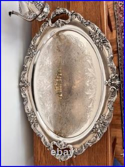 Reed & Barton KING FRANCIS Silverplate Coffee/Tea Pot Set & 30 Serving Tray