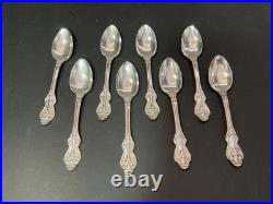 Reed & Barton KING FRANCIS Silverplate Teaspoons Set of 8 Spoons USA