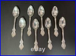 Reed & Barton KING FRANCIS Silverplate Teaspoons Set of 8 Spoons USA
