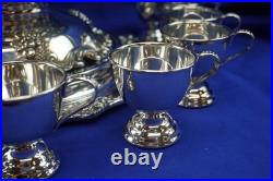 Reed & Barton King Francis 1627 Punch Bowl with #1666 Plateau & 12 Punch Cups B19