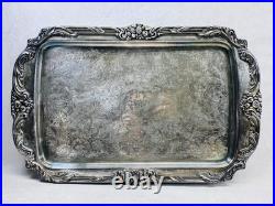 Reed Barton King Francis 1646 Silver Plated Footed Serving Tray 19x12