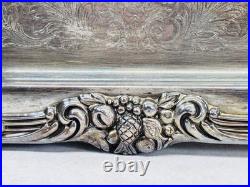 Reed Barton King Francis 1646 Silver Plated Footed Serving Tray 19x12
