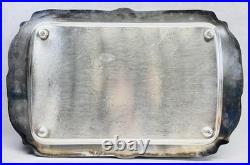 Reed Barton King Francis 1646 Silver Plated Footed Serving Tray 19x12