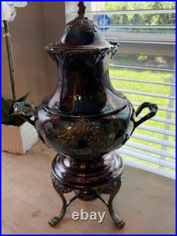 Reed & Barton King Francis 1660 Silverplate 36 Cup Coffee Urn Samovar Vtg Footed