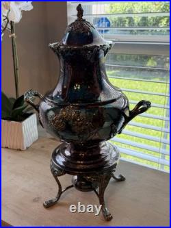 Reed & Barton King Francis 1660 Silverplate 36 Cup Coffee Urn Samovar Vtg Footed